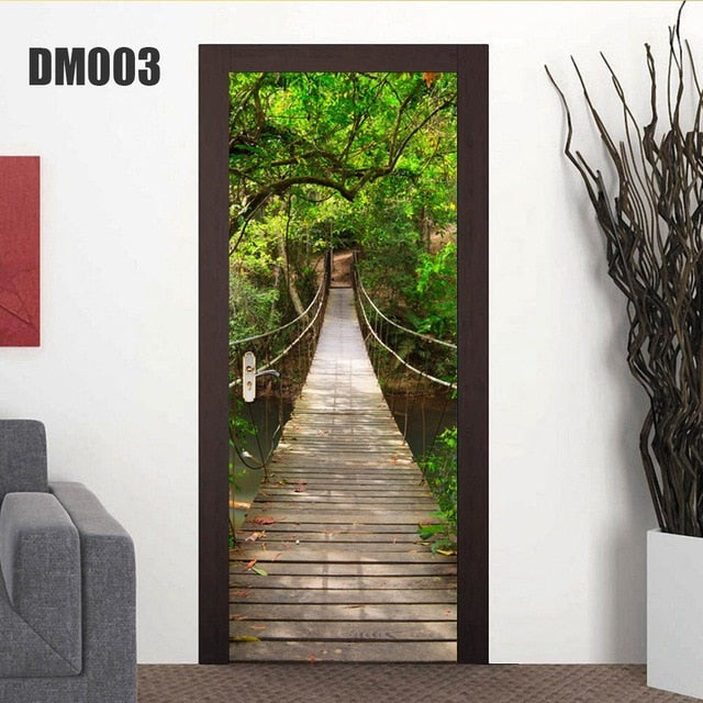 3D Forest Wall Mural Art Door Sticker