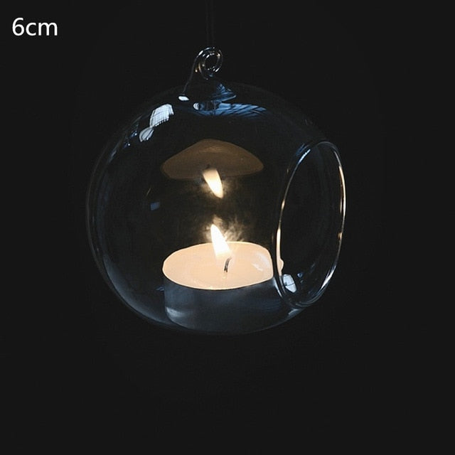 Retro Glass Ball Hanging Candle Holder