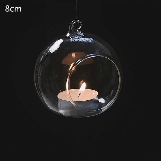 Retro Glass Ball Hanging Candle Holder