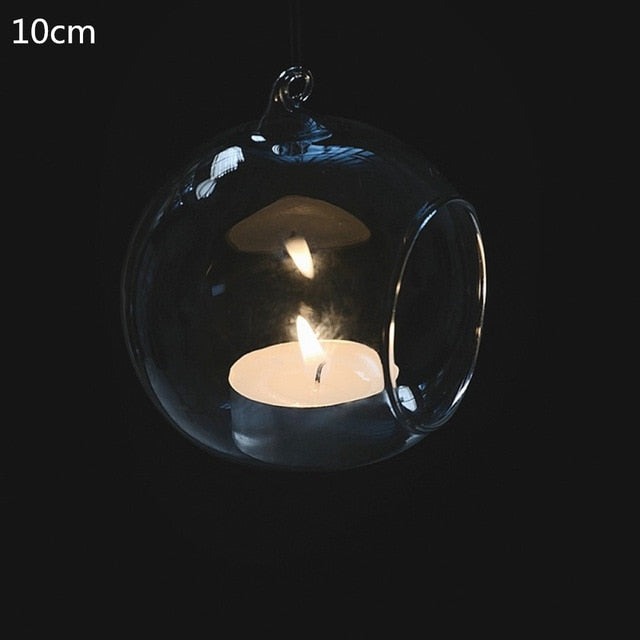 Retro Glass Ball Hanging Candle Holder