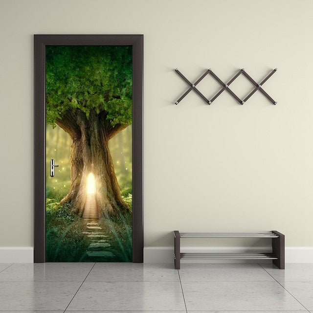 3D Forest Wall Mural Art Door Sticker