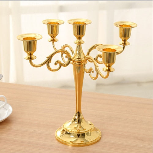 Gold & Bronze Metal Candle Holder