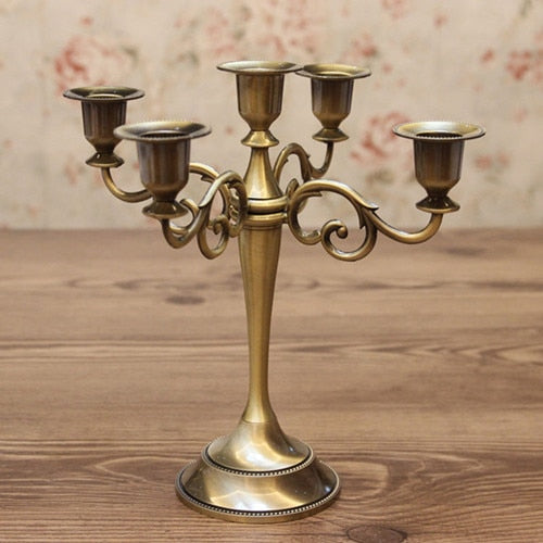 Gold & Bronze Metal Candle Holder