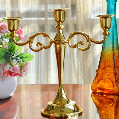Gold & Bronze Metal Candle Holder