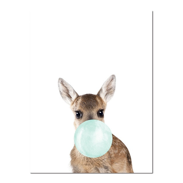 Baby Animal Zebra Girafe Canvas Poster
