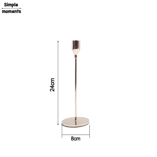 Modern Style Gold Metal Candle Holders