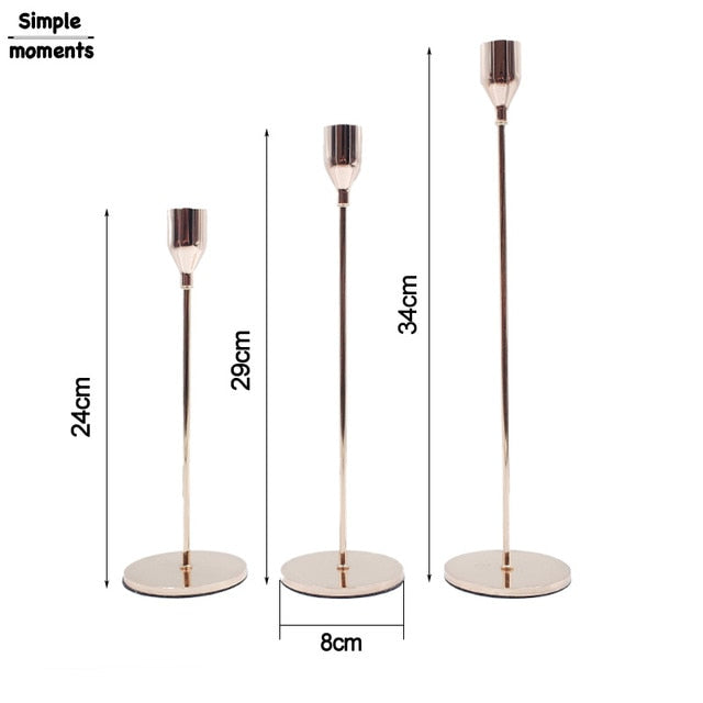 Modern Style Gold Metal Candle Holders