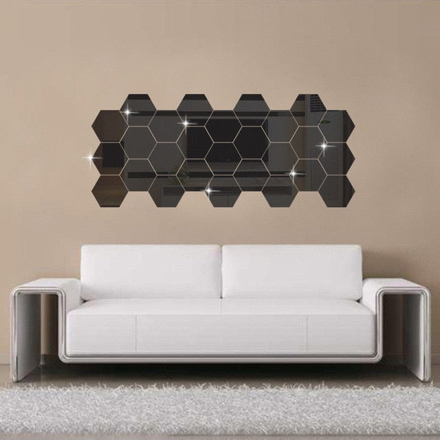 Hexagonal 3D Personality Decorative Mirror