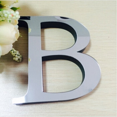 New Acrylic Mirror 3D DIY Alphabets Wall Stickers