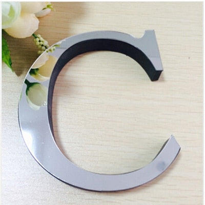 New Acrylic Mirror 3D DIY Alphabets Wall Stickers