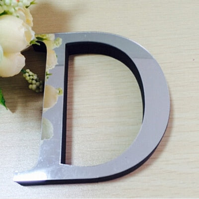 New Acrylic Mirror 3D DIY Alphabets Wall Stickers