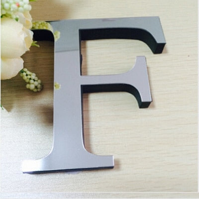New Acrylic Mirror 3D DIY Alphabets Wall Stickers