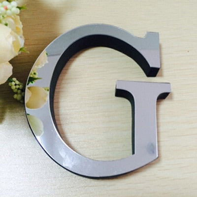 New Acrylic Mirror 3D DIY Alphabets Wall Stickers