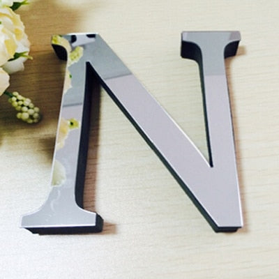 New Acrylic Mirror 3D DIY Alphabets Wall Stickers