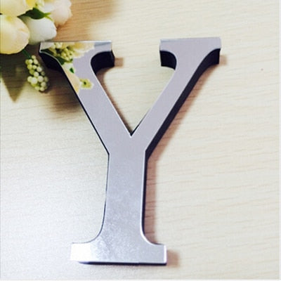 New Acrylic Mirror 3D DIY Alphabets Wall Stickers