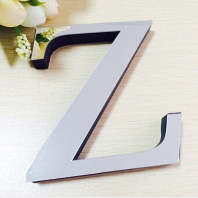 New Acrylic Mirror 3D DIY Alphabets Wall Stickers
