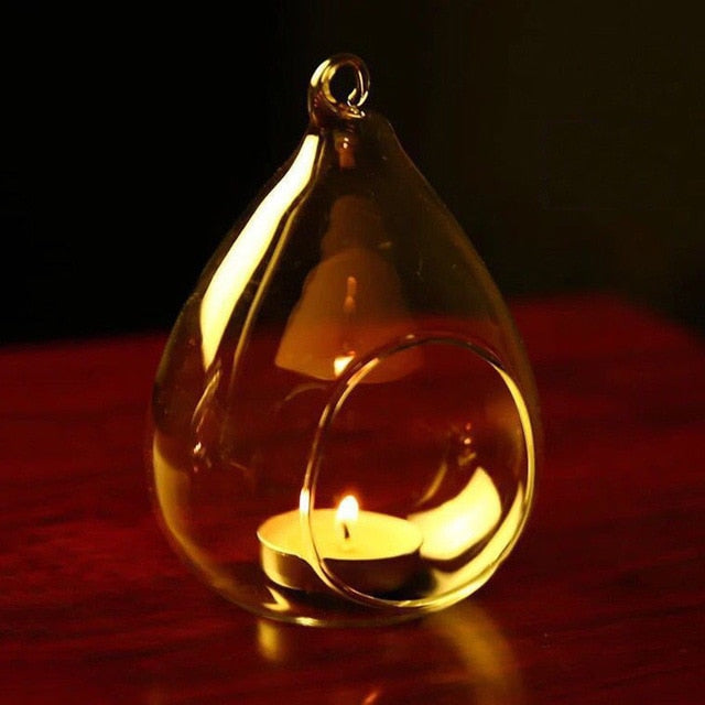Crystal Glass Hanging Candle Holder