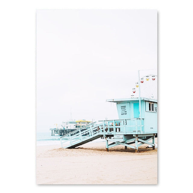 Nordic Style Beach Ocean Landscape Canvas Poster