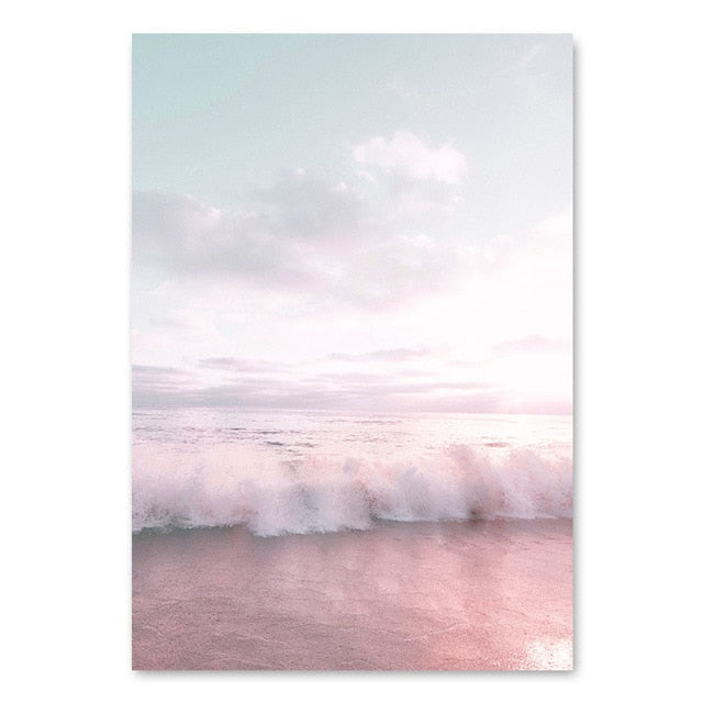 Nordic Style Beach Ocean Landscape Canvas Poster