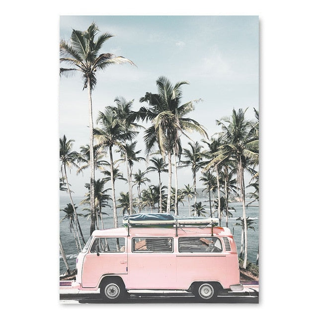 Nordic Style Beach Ocean Landscape Canvas Poster