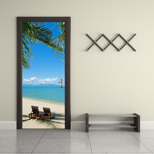 3D Beautiful Landscape Adhesive Door Stickers