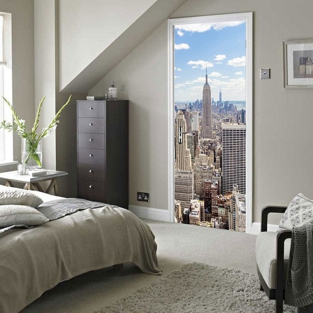 3D Beautiful Landscape Adhesive Door Stickers