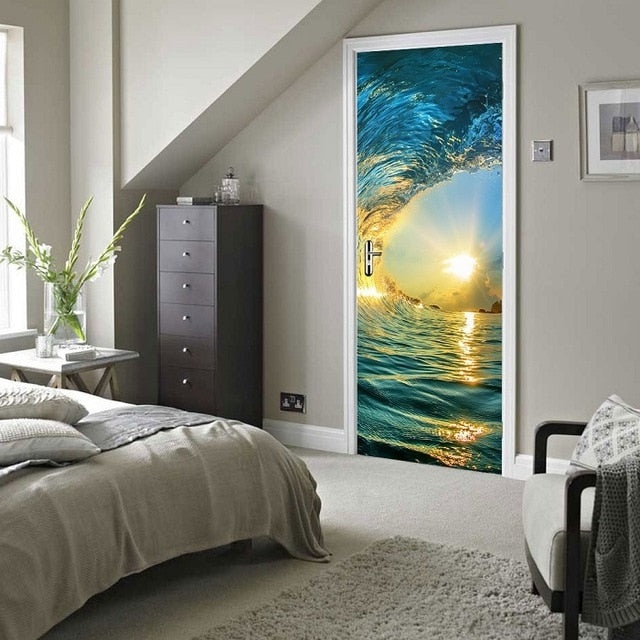 3D Beautiful Landscape Adhesive Door Stickers