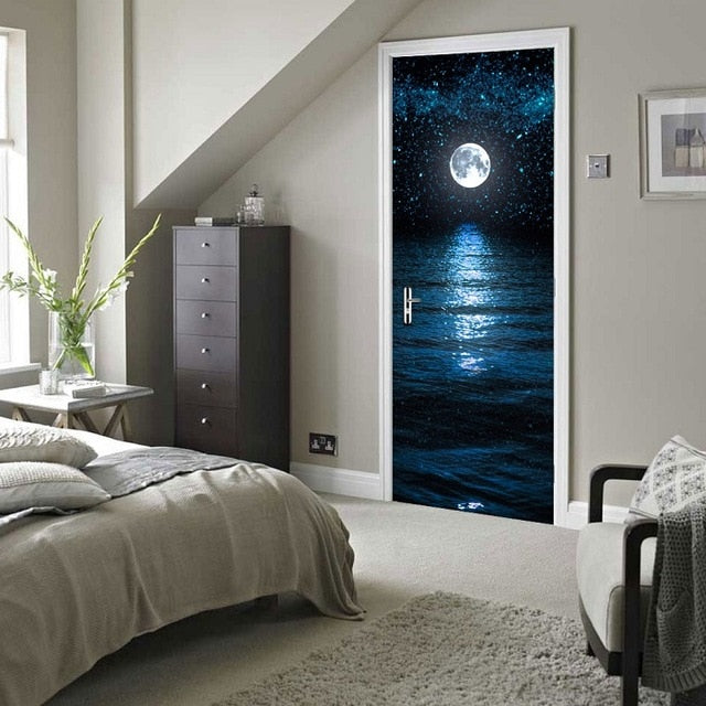 3D Beautiful Landscape Adhesive Door Stickers
