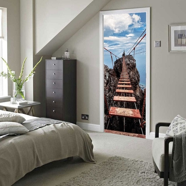 3D Beautiful Landscape Adhesive Door Stickers