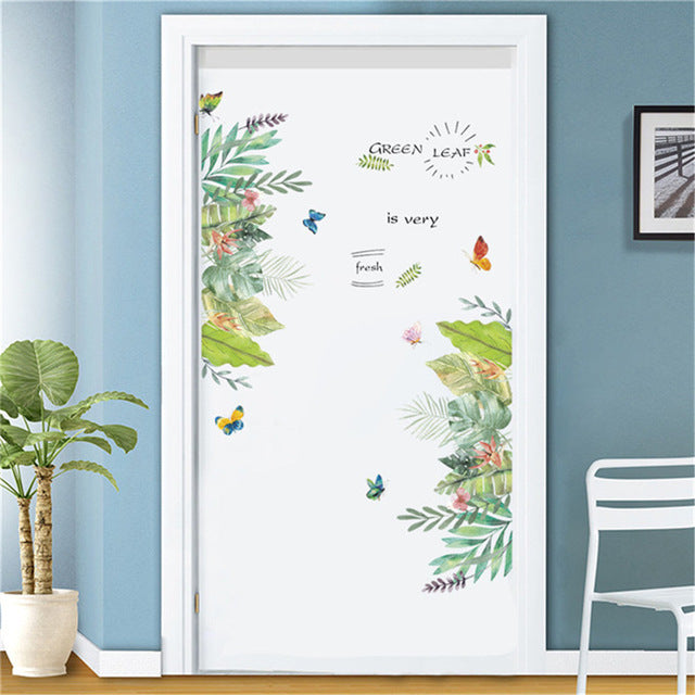 3D Lover In The Colored Woods Oil Painting Door Sticker