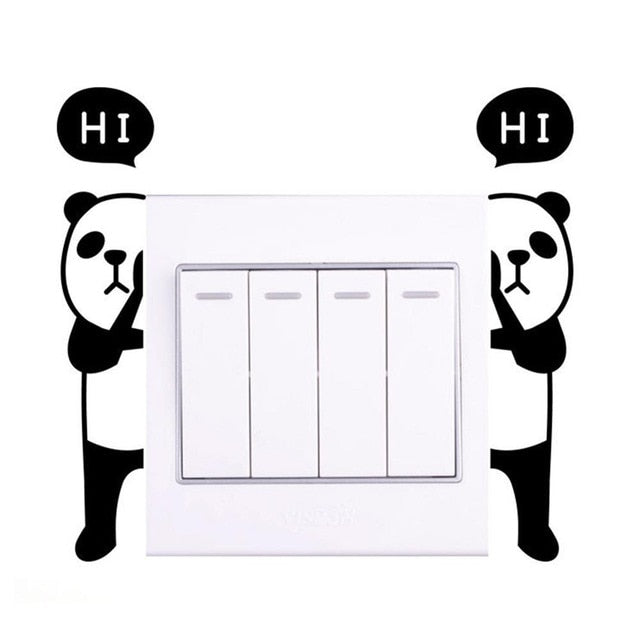 DIY Funny Cute Sleeping Cat Dog Switch Wall Stickers