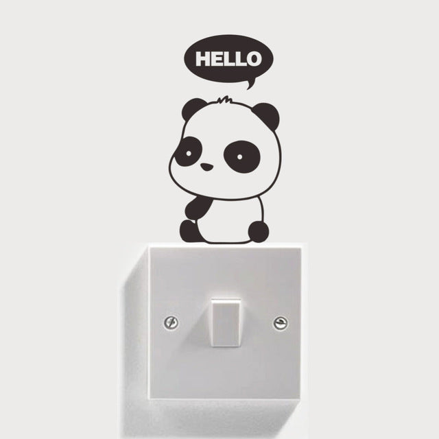 DIY Funny Cute Sleeping Cat Dog Switch Wall Stickers