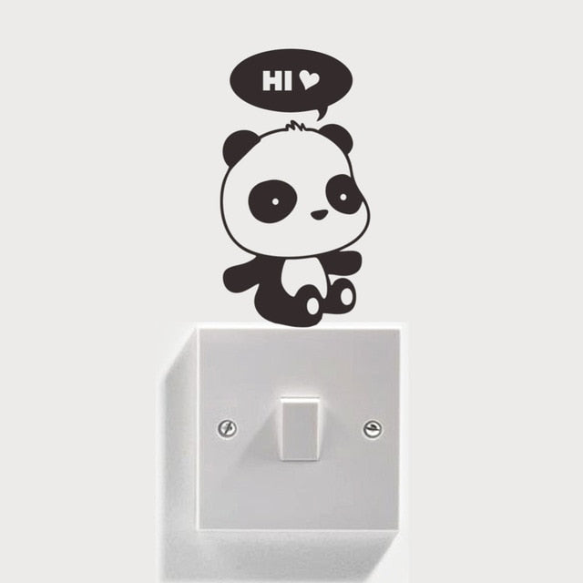 DIY Funny Cute Sleeping Cat Dog Switch Wall Stickers