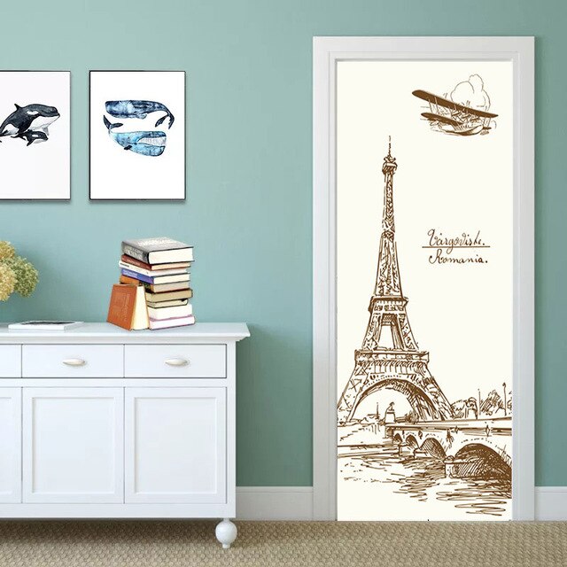 Simple Waterproof European Door Stickers