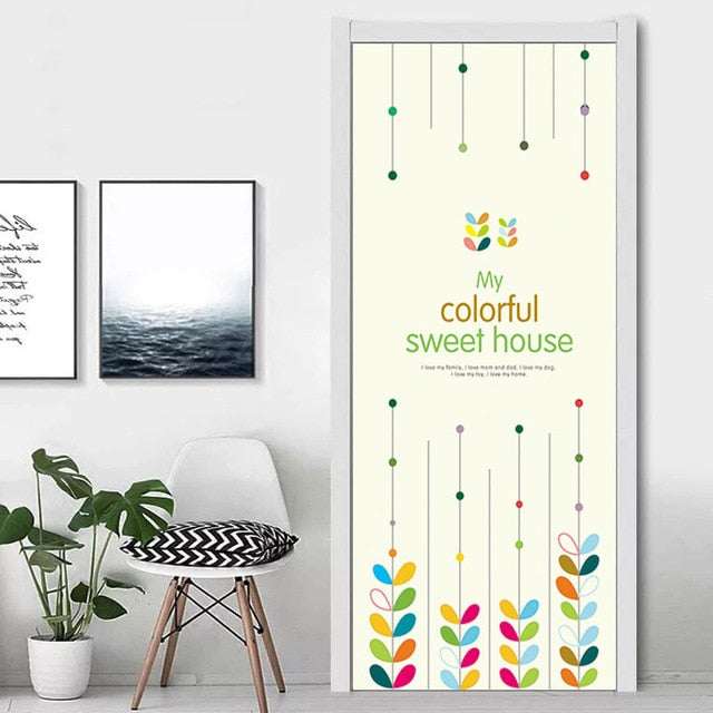 Simple Waterproof European Door Stickers