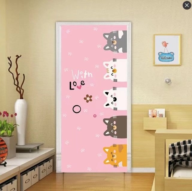 Simple Waterproof European Door Stickers