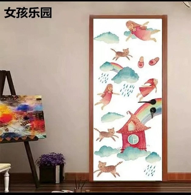 Simple Waterproof European Door Stickers