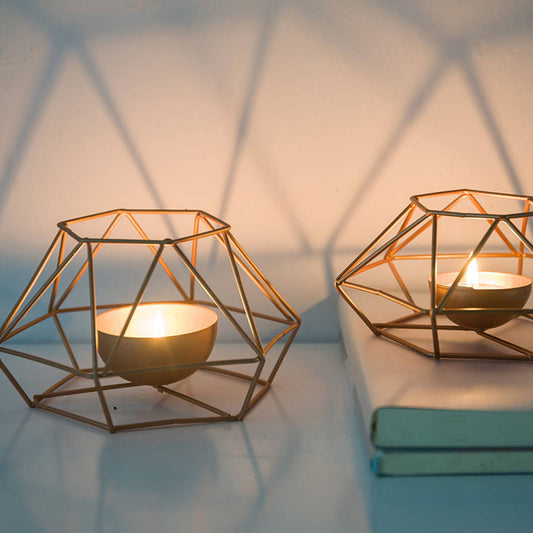 Geometric Iron Candlestick Wall Candle Holder