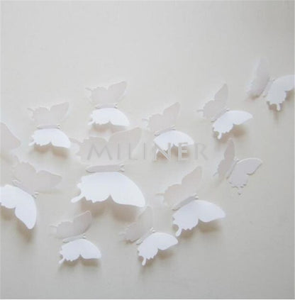 12pcs PVC 3D Cute Butterfly Wall Decor