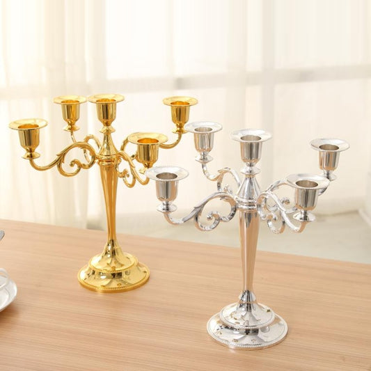 Gold & Bronze Metal Candle Holder