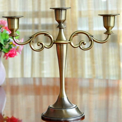 Gold & Bronze Metal Candle Holder