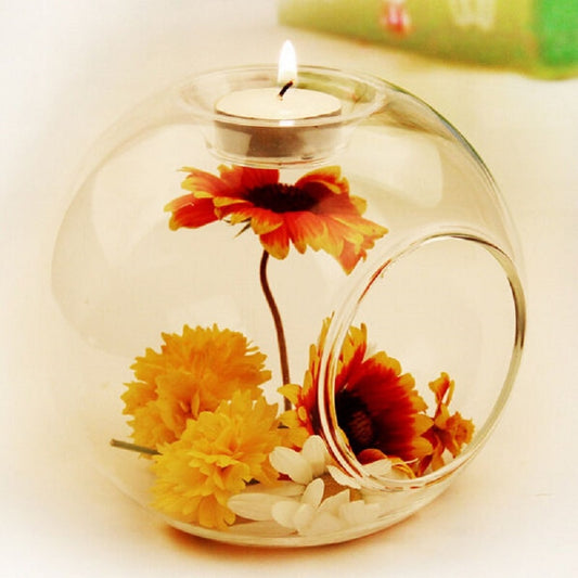 Romantic Classic Crystal Transparent Glass Hanging Candle Holder