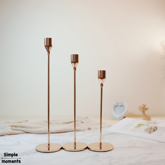 Modern Style Gold Metal Candle Holders