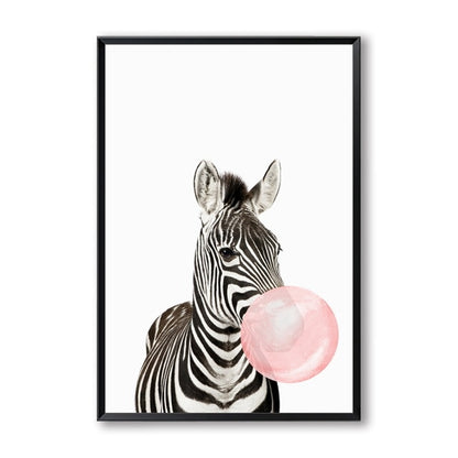Bubble Chewing Gum Giraffe Zebra Animal Wall Art