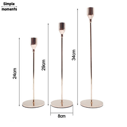 Modern Style Gold Metal Candle Holders