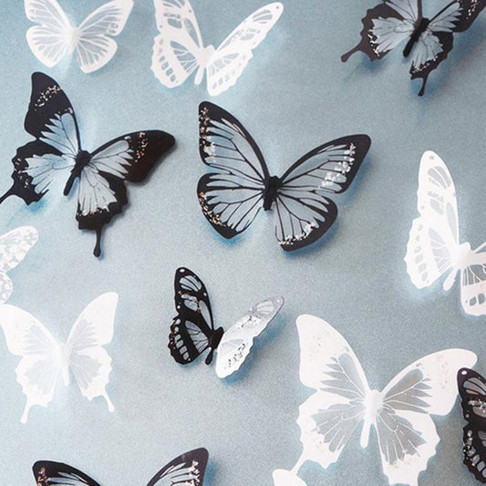 18pcs/lot 3D Effect Crystal Butterflies Wall Sticker