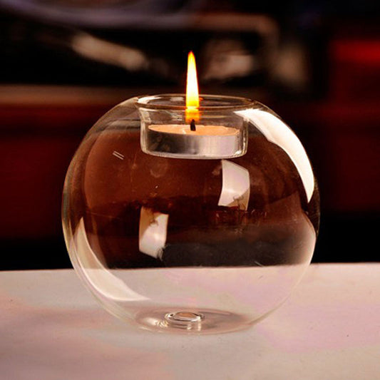 Portable Classic Crystal Glass Candle Holder