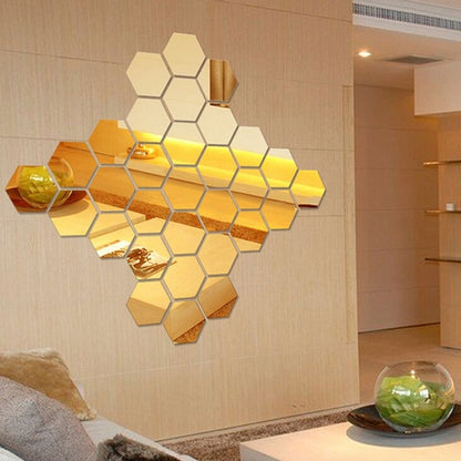 Hexagonal 3D Personality Decorative Mirror