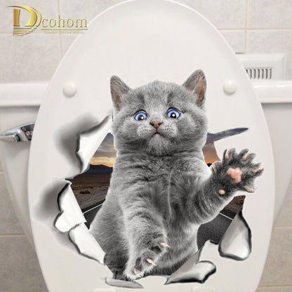 Cute Kitten Animal Cartoon 3D Wall Sticker