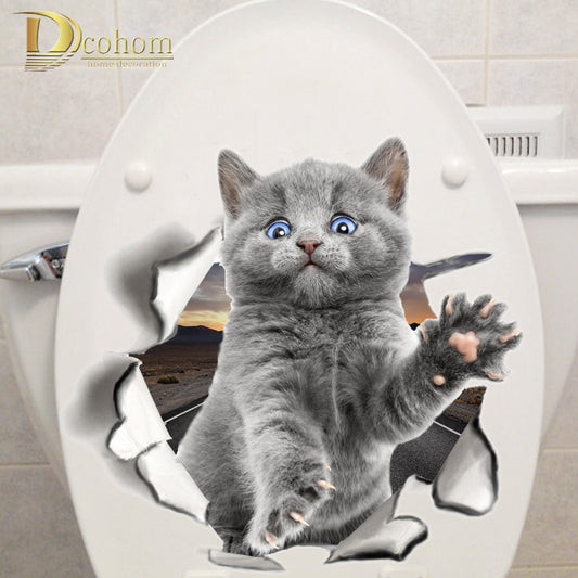 Cute Kitten Animal Cartoon 3D Wall Sticker